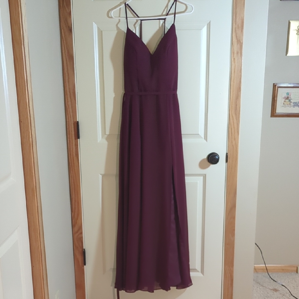 Purple Maxi Sundress with Spaghetti Straps and V-Neckline